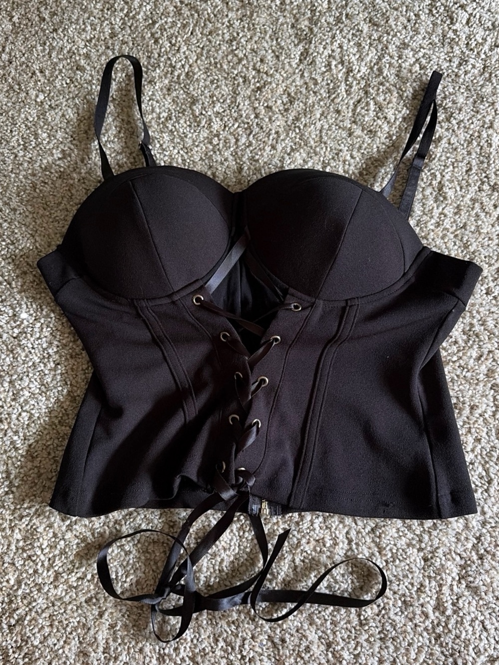 Black corset lace up top